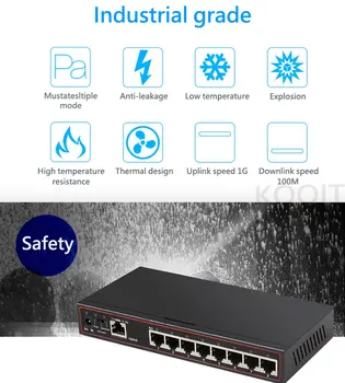 9-Port Lan 100+1000M jungiklis VLAN Greitai/smart 10/100/1000Mbps Ethernet Switch LAN Ethernet Gigabit Desktop Switch Gigabit RJ45 Hub