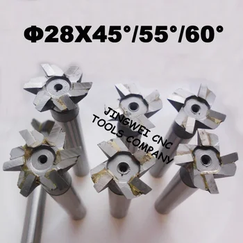 Geros kokybės Suvirinti karbido suderinta frezavimo cutter 28X45 /55/60degree, karbido antgaliais dovetial cutter su tiesiu kotu