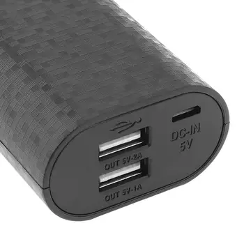 Dual USB LCD Talpa Ekranas Baterija Įkroviklis Atveju Galios Banko Paramą, Žibintuvėlį, Fakelą už Li-ion 18650 Akumuliatorius