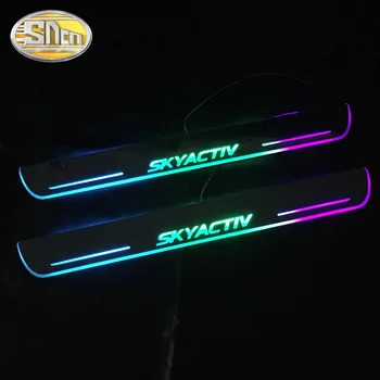 SNCN Spalvinga Akrilo Juda LED Sveiki Pedalą Automobilis Nusitrinti Plokštė Pedalo Durų Slenksčio Kelias Šviesos Mazda 2 Skyactiv - 2019 m.