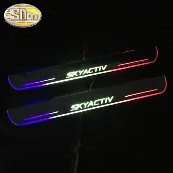 SNCN Spalvinga Akrilo Juda LED Sveiki Pedalą Automobilis Nusitrinti Plokštė Pedalo Durų Slenksčio Kelias Šviesos Mazda 2 Skyactiv - 2019 m.