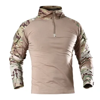 Multicam Vienodą Karinę Long Sleeve T Shirt Vyrai Kamufliažas Armijos Kovos Marškinėliai Airsoft Dažasvydis Drabužius Taktinis Marškinėliai