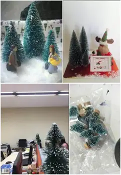 100vnt Kalėdų dekoracijas mažas pušies mini Kalėdų eglučių papuošalai rekvizitai Santa sniego, šalčio darbalaukio papuošalai partijos naudai