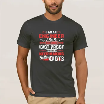 Vyriški laisvalaikio marškinėliai aš Esu Inžinierius Juokinga, Medvilnės Viršūnes Trumpas Rankovėmis Apvalios Kaklo Naujovė Spausdinti Juodojo Humoro T-Shirt