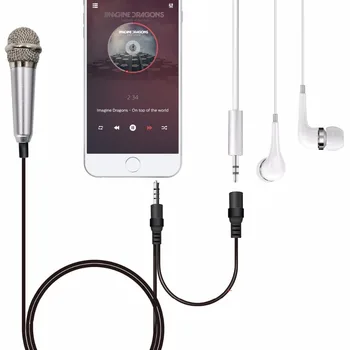 Nešiojamų Mini smart mikrofonas, Stereo Kondensatoriaus Mikrofonas skirtas mobilusis telefonas, Nešiojamas PC Kalbasi Dainuoti Karaoke 3.5 mm rinkinys
