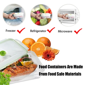 3PCS Plastikinių Maisto produktų Laikymo Dėžutė Nustatyti, Šaldytuvas, Šaldiklis Maisto produktų Laikymo Dėžės Microwavable Šviežių Vakuuminiai dėžės, Virtuvė, Konteineriai