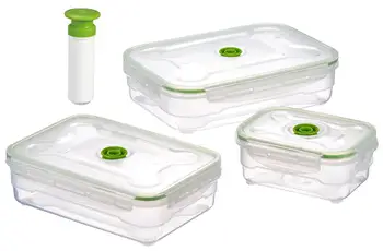 3PCS Plastikinių Maisto produktų Laikymo Dėžutė Nustatyti, Šaldytuvas, Šaldiklis Maisto produktų Laikymo Dėžės Microwavable Šviežių Vakuuminiai dėžės, Virtuvė, Konteineriai