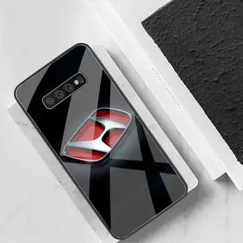 Honda logo automobilį Telefono dėklas Grūdintas Stiklas Samsung S20 Plius S7 S8 S9 S10 Plus Pastaba 8 9 10 Plius