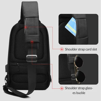OZUKO Vyrų 9.7 colių Nešiojamas verslo pečių maišą Crossbody krepšys didelis pajėgumų lauko vandeniui USB įkrovimo vyrų sling bag
