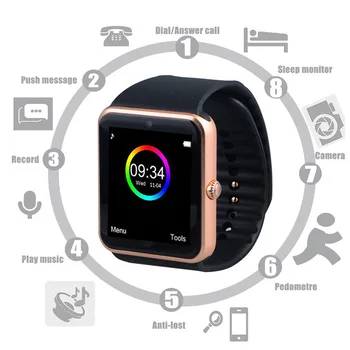 FXM Naujas Skaitmeninis Bluetooth Smart Laikrodis MenSmart Žiūrėti Bbracelet Nepriklausomų Kortelės Sporto Pedometer Kamera, 