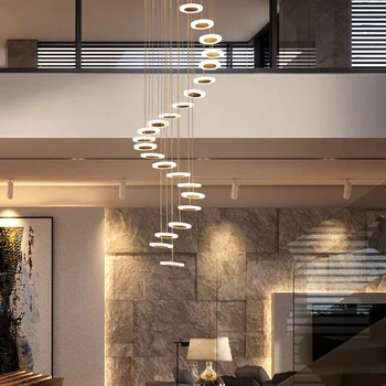 Šiaurės kompleksas spiraliniai laiptai liustra ilgai kambarį lempos šiuolaikinės minimalistinės kūrybos led koridoriaus Šviesos šviestuvas