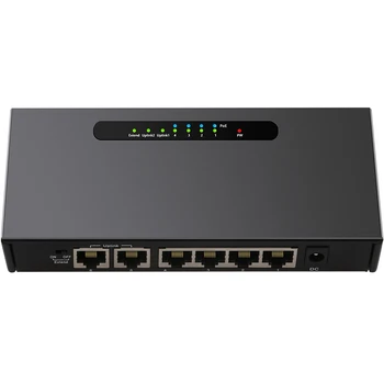 6 Port POE Switch Ethernet Jungiklis su 48V Maitinimo adapteris 4 PoE Prievadų tinka Tinklo IP kamerų ar belaidžių AP/ CCTV