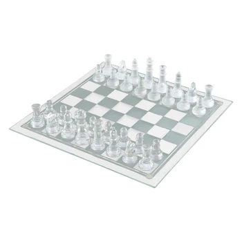 32 Vienetų Stiklo Matinio Tradicinės Šachmatų Rinkinį Stalo Žaidimas-Geriausia Dovana