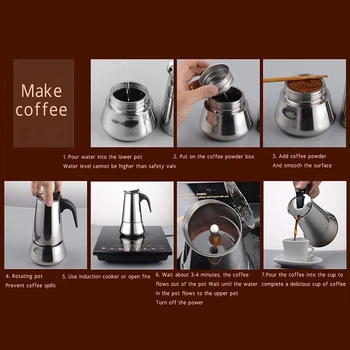 Skatinimas! Espresso Maker Moka Puodą, Espreso kavos Aparatas,Nerūdijančio Plieno Espresso Machine 
