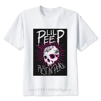2020 Naujausias Lil Peep T-shirt Hip-Hop Muzikos Custom Print Teeshirt Balti trumpomis Rankovėmis Marškiniai Kalėdų Dovanų Marškinėlius Medvilnės Audinio