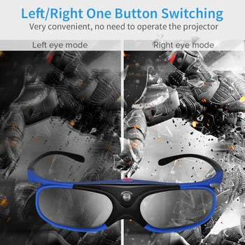 BOBLOV JX-30 3D Active Shutter Glasses DLP-Link 96Hz/144Hz USB Įkrovimo Namų Kino Mėlyna BenQ W1070 W700 