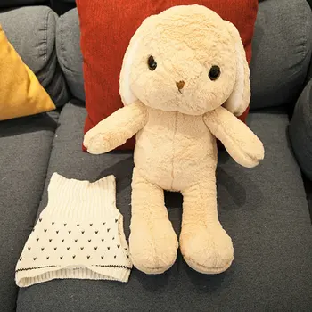 Didelis Kabančios Ausys Triušiai su megztiniai pliušiniai žaislai cute bunny lėlės įdaryti minkštas gyvūnų pagalvę vaikams gimtadienio dovana girl
