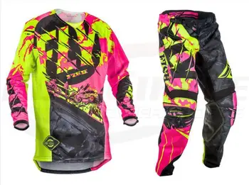 Skristi Žuvys Motociklų Motokroso s Marškinėliai + Kelnės Įrankių Rinkinys Lenktynių Racewear MX MTB ATV Motokroso Jersey Kelnės Combo Moto Apranga