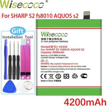 WISECOCO 4200mAh HE332 Baterija AŠTRIŲ S2 fs8010 AQUOS s2 Telefoną Iš rankų Aukštos Kokybės Baterija+Sekimo Kodas