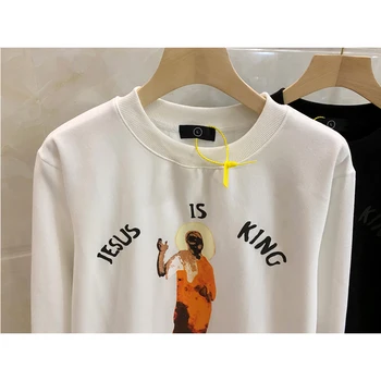 JĖZUS YRA KARALIUS, Palaidinės Aliejaus tapyba, portretas putų spausdinimo Jėzus yra karalius Hoodie Muzikos albumas serijos Kanye West Hoodies Jenner