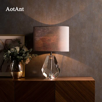 AotAnt stalo lempos gyvenamojo kambario, miegamojo, naktiniai staleliai, lempa, šiltas modernus minimalistinio krištolo, kūrybinė asmenybė lempos