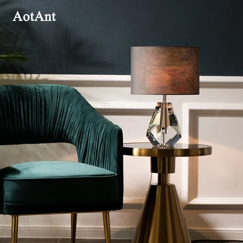 AotAnt stalo lempos gyvenamojo kambario, miegamojo, naktiniai staleliai, lempa, šiltas modernus minimalistinio krištolo, kūrybinė asmenybė lempos