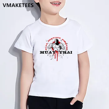 Vaikų Vasaros Mergaičių ir Berniukų marškinėliai Vaikams Muay Thai Ultimate Fighting Hardcore Kova Spausdinti marškinėliai Atsitiktinis Kūdikių Drabužiai,HKP552