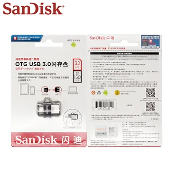 Originalios SanDisk DD3 ypač Aukšta Greitis 150MB/S, Dual OTG USB Flash Drive 64GB 128GB 32GB Pen Drive USB 3.0 PenDrive U Disko