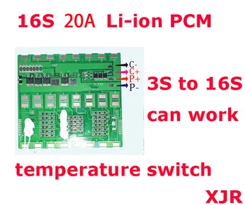 16S 20A ličio lipo BMS/PCM/PCB akumuliatoriaus apsaugos valdybos unicycle 16 Pakuočių 18650 Li-ion Baterija Ląstelių w/Temp
