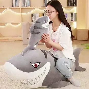 Šypsena Ryklys Lėlės Pliušinis Žaislas Miega Pagalvę Mielas Ryklys Lova Gyvūnų Pagalvę Iškamšos