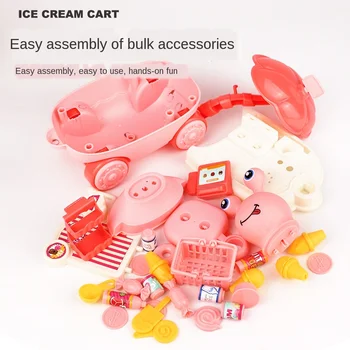 Sraigė saldainiai prekybos centro vežimėlio vaikų modeliavimas ledų pardavimo sunkvežimių kūdikių žaisti namų virtuvė žaislas pirkinių krepšelį žaislas