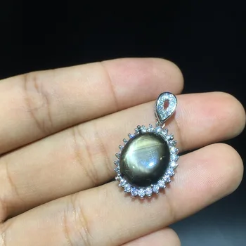 10mm*kaip 14mm gamtos star light sapphire pakabukas gamtos star safyras žiedas, pakabukas Changle Safyras