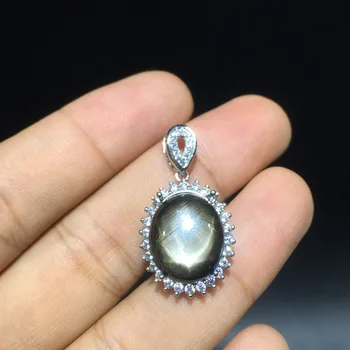 10mm*kaip 14mm gamtos star light sapphire pakabukas gamtos star safyras žiedas, pakabukas Changle Safyras