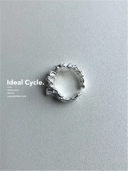 IdealCycle 925 Sterlingas sidabro Dizaineris Super Sunkiųjų Tekstūros Žiedas Gali pakeisti Hip-Hop Tendencija, kad Vyrų, Moterų Asmenybės Mados
