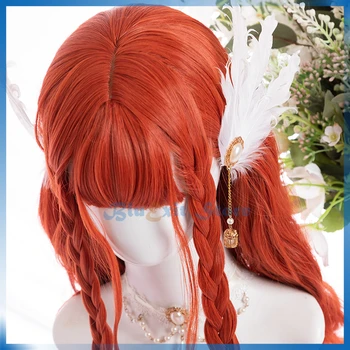 Oranžinė Raudona Lolita Perukas Harajuku Sakura Saldus 45cm Ilgio Banguoti Sintetinių Plaukų Pakraštyje Kirpčiukai Suaugusiųjų Mergaitėms, Rausvos spalvos, Plaukai