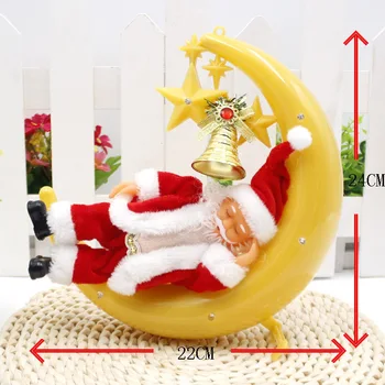 2019 Linksmų Kalėdų Senelio lėlės 24CM su šviesos muzika Santa Claus knarkimas elektros Kalėdų Senelio lėlės