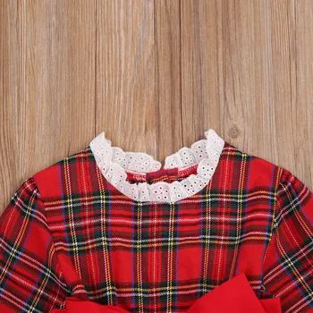 2020 0-5Y Princesė Bamblys Kūdikių Mergaičių Kalėdos Nėrinių Suknelė Pledas ilgomis Rankovėmis Didelis Lankas Tunika Tutu Suknelė Festivalis Drabužių Šalis