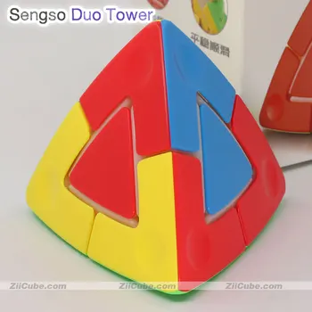 Sengso Magic Cube Pyramorphix FanXin kubo Pyuamid 2x2 Magic Duo Bokštas Stickerless 4 Veidus Įspūdį Profesinės Edcuational Žaislai
