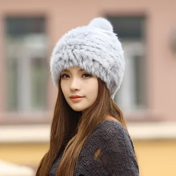 2018 korėjos populiariausių žiemos moteriškų kailinių triušių kailiai, kepurės Gražių ausų apsaugos išlaikyti šiltas per žiemos mados skrybėlę N624