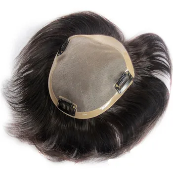 BYMC Šveicarijos Nėrinių Priekyje su Odos Holivudo Vyrų Toupee Mergelės Remy Plaukų Prost Hairpieces Realus Žmogaus Plaukų Gabalai Su Įrašų