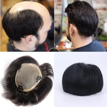 BYMC Šveicarijos Nėrinių Priekyje su Odos Holivudo Vyrų Toupee Mergelės Remy Plaukų Prost Hairpieces Realus Žmogaus Plaukų Gabalai Su Įrašų
