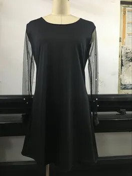2020 m. Rudenį Moterų Suknelė Moterų Ilgas Rankovėmis Marškinėliai Suknelė-line Midi DressFloral Moterų burbulas rankovės akių zawalcowany slim suknelė
