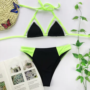 Para Praia Seksualus Bikini 2020 Thong Maudymosi Kostiumas Moterims Brazilijos Bikini Komplektas Apynasrio Tvarstis Bikini Push Up Biquini Kolonėlė