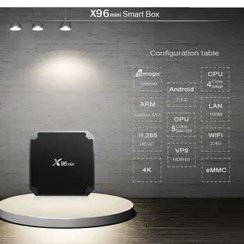 Quad Core palaikymas Belaidžio WIFI media box, Set Top Box, Android tv box S905W x96 x96mini 16g