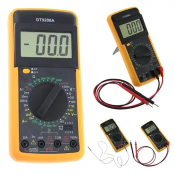 DT9208A Skaitmeninis Multimetras LCD Ekranas Nešiojamą Voltmeter Ammeter Ohmmeter Talpą, Temperatūrą, Galios Matuoklis, Testeris