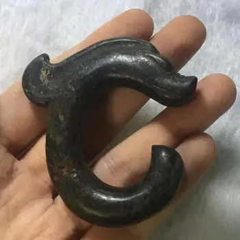 Hongshan kultūros antikvariniai jade surinkimo meteoritas magnetas dragon kablys yulong pakabukas
