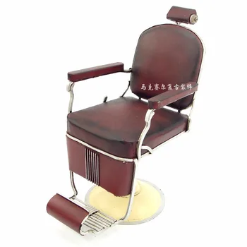 Mažas geležies retro modelio dekoracijos, amatų kūrybinės barber kėdės apdaila, apdailos micro metalo rekvizitai