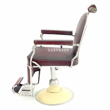Mažas geležies retro modelio dekoracijos, amatų kūrybinės barber kėdės apdaila, apdailos micro metalo rekvizitai