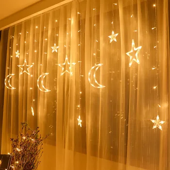 LED Star Mėnulis Nuotolinio Valdymo Šviesos Eilutę Pasakų Girliandą Gimtadienio, Kalėdų, Naujųjų Metų Dekoracija Vaikų Dovanų Naktį Šviesos