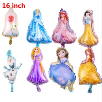 50pcs/set Animacinių filmų 18 colių Princesė balionai mergytę su Gimtadieniu dekoracijos Šalies prekių helio balionas Vaikams, žaislai